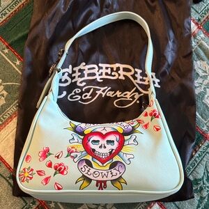 Ed Hardy Women's Blue Shoulder Bag “Siberia”